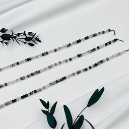 Бусины для украшений из Кварца с Турмалином 39 см