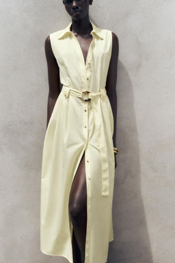 POPLIN MIDI DRESS WITH BELT - Zara фото 22