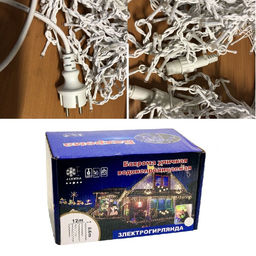 Гирлянда Бахрома 12х0,6м.,разноцветное мерцающее свечение,белый провод - Family фото 4