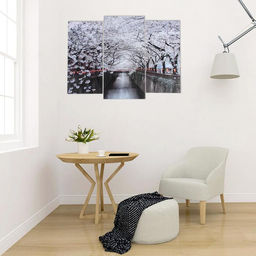 Модульная картина «Цветущие деревья», (2-25×52; 1-30×60) 60×80 см