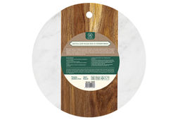 Доска для разделки и сервировки 30*30*1,3 см Белая круглая, мрамор/акация - Elan gallery фото 9