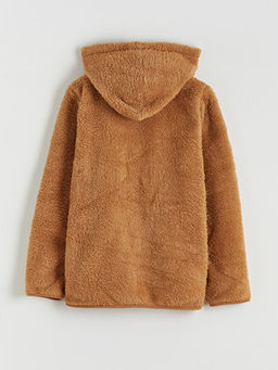 Kap??onlu Pel?? K?z ?ocuk Fermuarl? Sweatshirt