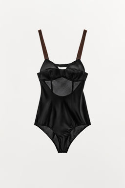 CONTRAST STRAP SEAM BODYSUIT