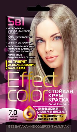 ФК/ Стойкая Крем-Краска д/в "Effect Сolor" (50мл), тон 7.0 Светло-Русый /4918/.15