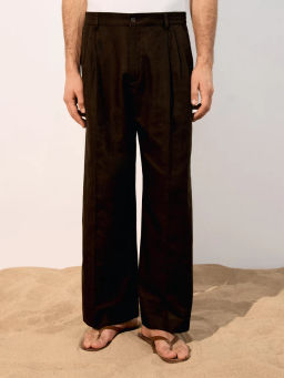 Брюки широкие из смесового льна ZR2605042114-27 / Zarina