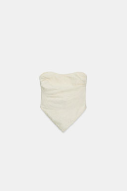 TOP SATINADO PALABRA DE HONOR LAZADA / Crudo / Negro