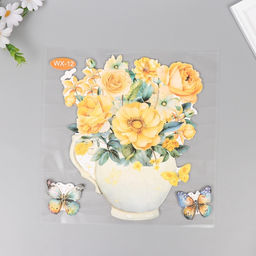 Наклейка интерьерная Жёлтый букет, пластик, 40?31 см