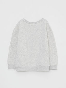 Bisiklet Yaka Bask?l? Uzun Kollu K?z ?ocuk Sweatshirt - Waikiki фото 3