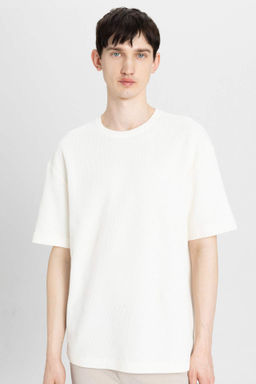 Relax Fit Bisiklet Yaka K?sa Kollu Tisort - Defacto фото 7