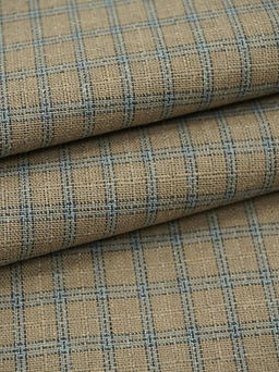 Пестрядь Клетка цв.кофейно-оливковый, ш.1.45м, хлопок-85%, п/э-15%, 150гр/м.кв - Купава фото 5