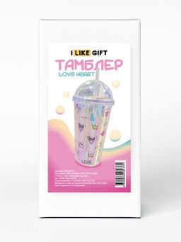 Тамблер iLikeGift "Love heart", purple (450 ml)
