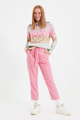 Tas Yumusak Dokulu Leopar Desenli Triko Kazak TWOAW22KZ0427 - Trendyolmilla фото 2