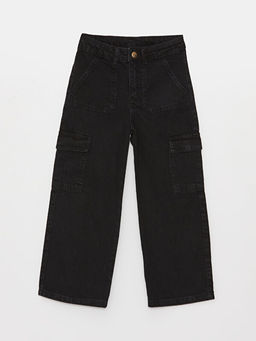 Wideleg K?z ?ocuk Kargo Jean Pantolon