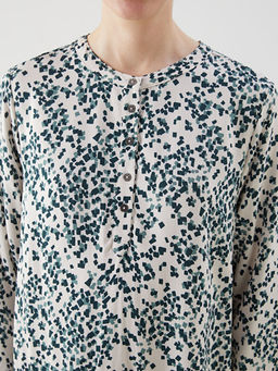 Bisiklet Yaka Desenli Elbise