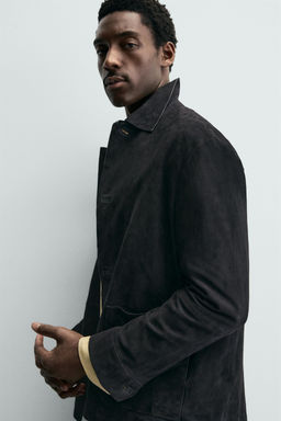 SUEDE LEATHER OVERSHIRT - Zara фото 14