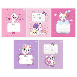 Тетрадь 18л. BG клетка "Мяу-Мяу" (Т5ск18 63359) обложка - мелованный картон