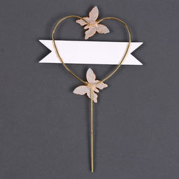 Топпер С днём рождения, бабочки в сердце, цвет белый - Страна карнавалия фото 3