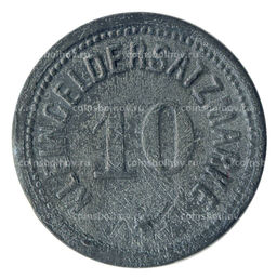 Монета 10 пфеннигов 1917 года Германия Нотгельд (Дармштадт)