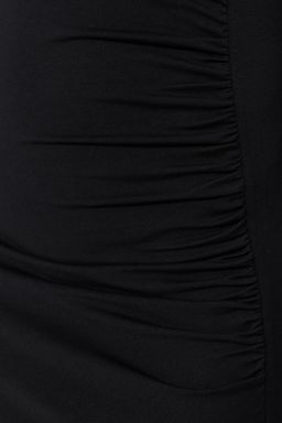 TRENDYOLMILLA lacivert Fitted/Vucuda Oturan Buzgu ve Y?rtmacl? Midi Pamuklu Esnek Orme Elbise TWOSS23EL00777  фото 5