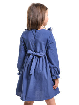 Платье для девочки нарядное детское праздничное UD 8051 серо-синий - Mini maxi фото 2