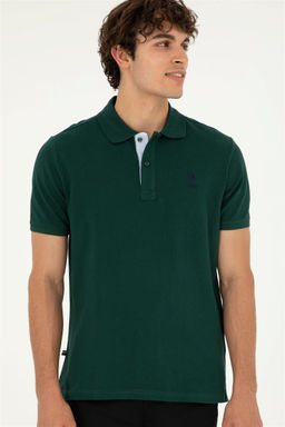 U. S. Polo Assn / Мужская темно-зеленая базовая футболка - U.s. polo assn фото 3