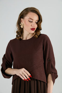 Платье NIKVA н740-21 шоколад  фото 8