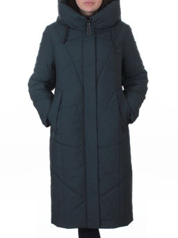 A616 BLUE/GRAY Пальто зимнее женское (верблюжья шерсть, 120 гр. холлофайбер)