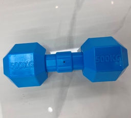 Игрушка для средних и крупных пород собак "Гантель", цвет синий, с пищалкой, 20,3*7,3*6,3см