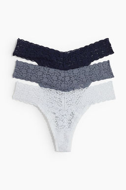 Pack 3 bragas Thong de encaje - H&m фото 4