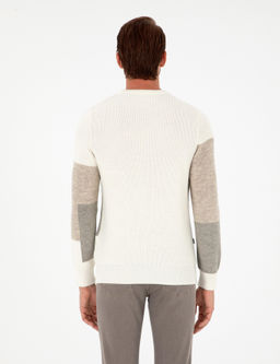 Ekru Slim Fit Bisiklet Yaka Triko Kazak - Pierre cardin фото 5