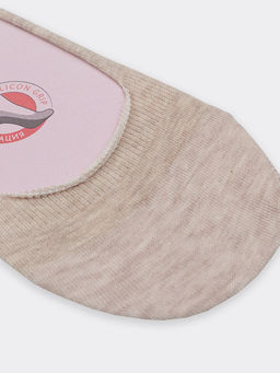 Цена за 5 пар! Женские подследники с силиконовым нанесением в оттенке бежевый меланж - Mark formelle фото 4