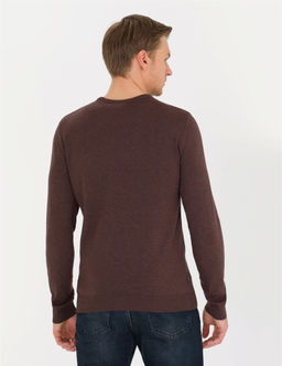 A__k Kahverengi Slim Fit Bisiklet Yaka Triko Kazak - Pierre cardin фото 5