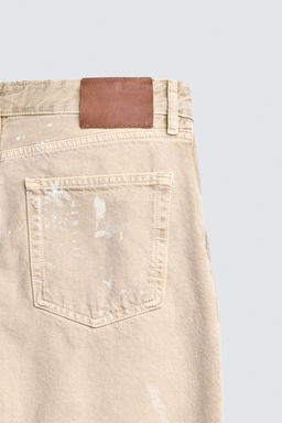 JEANS FLARE FIT EFECTO SALPICADURAS / Tostado claro - Zara фото 10