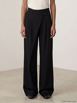 Standart Fit Kad?n Pileli Kuma? Pantolon