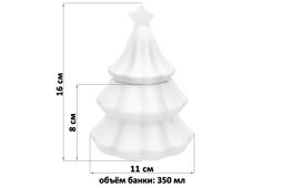 Банка д/хранения 350 мл 11*11*16 см "Новогодняя елка" с крышкой с сил.уплотнит.