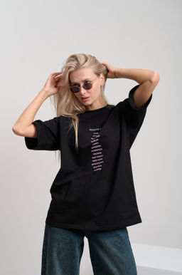 Футболка женская оверсайз черный "Зачеркнутые города"