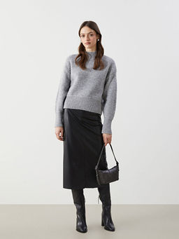 Yar?m Bal?k?? Yaka Kad?n Triko Kazak