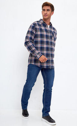 Рубашка фланель F121-0460 orange-blue - Fine joyce фото 11