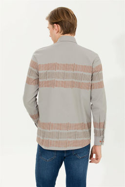 Мужская рубашка с длинным рукавом кирпичного цвета - U.s. polo assn фото 5