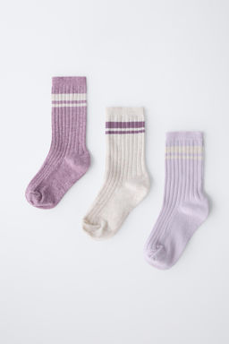 3-PACK OF STRIPED LONG SOCKS - Zara фото 4