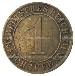 Монета 1 рейхспфенниг 1933 года A Германия