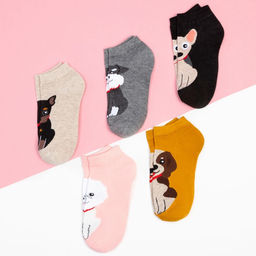 Носки для девочки KAFTAN «Ав!», набор 5 пар, размер 24-26 (12-13 лет)