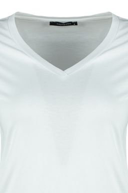 Beyaz %100 Pamuk Basic V Yaka Orme T-Shirt TWOSS23TS00001