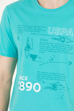 Мужская мятная футболка с круглым вырезом - U.s. polo assn фото 14