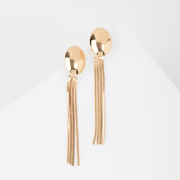 Серьги висячие Водопад 4 нити, цвет золото