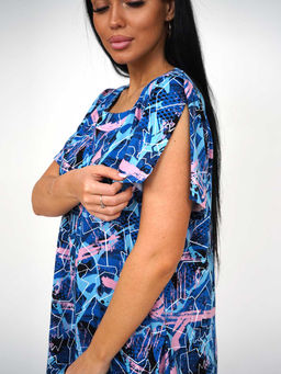 Платье женское, цвет голубой синий розовый