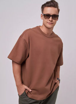 KM1842 Футболка OVER SIZE КОРИЧНЕВЫЙ