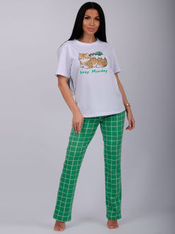 Пижама Лизи 2 брюки, трикотаж - Малина фото 13