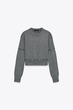 KNITTED SWEATER WITH DETACHABLE BUTTONS - Zara фото 7