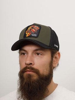 Бейсболка CAPSLAB арт. CL/BEA/1/PCT/MYS Premium Natural mystik (оливковый / черный)